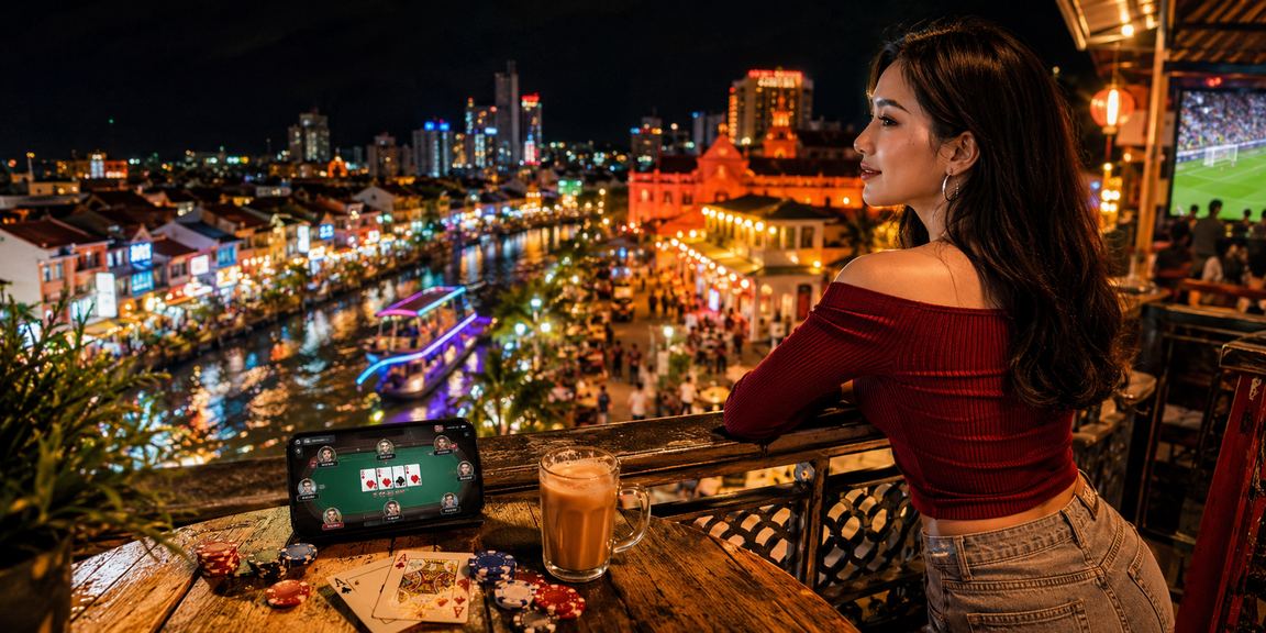 Permainan poker dan kad strategi gaya Melayu di Melaka malam